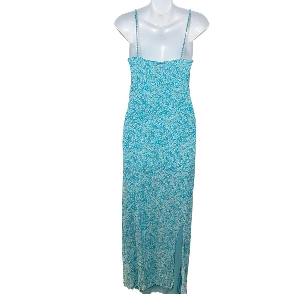 American Eagle vintage blue ditzy floral maxi slip dress size 2 fairy cottage - Picture 3 of 10